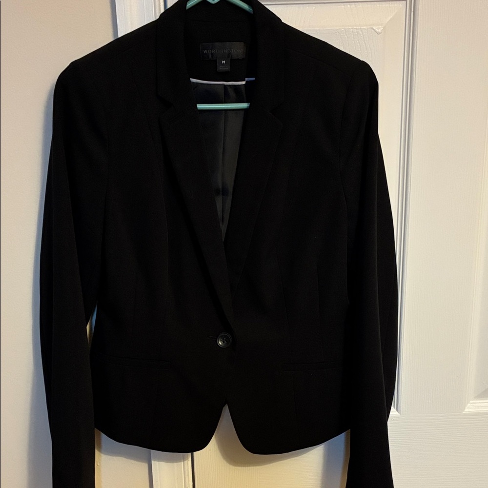 Worthington Black Single-Button Tailored Blazer women’s size M